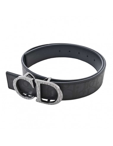 Christian Dior Trotter Reversible Belt Womens Leather Standard Belt Black Faites des économies