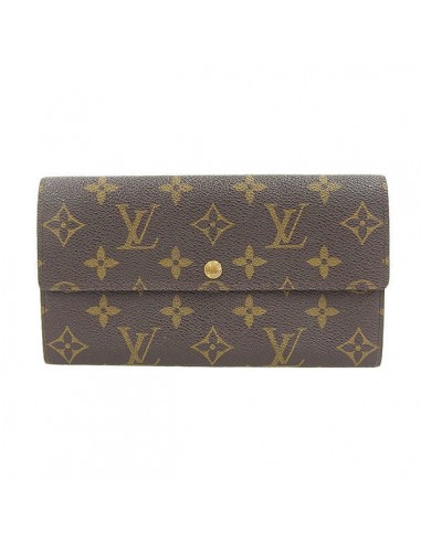 Louis Vuitton Monogram Womens PVC Long Wallet (bi-fold) Brown brillant des détails fins