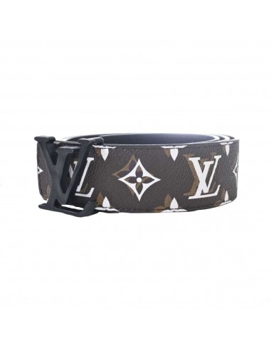 Louis Vuitton Monogram Womens PVC Leather Standard Belt BlackBrown le des métaux précieux