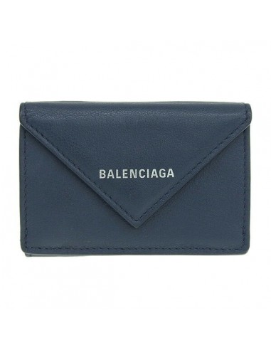 Balenciaga 391446 Womens Leather Wallet (tri-fold) Navy france