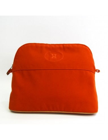 Hermes Bolide GM Womens CottonLeather Pouch Orange Pour