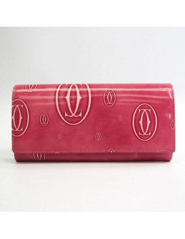 Cartier Happy Birthday L3001282 Womens Enamel Leather Long Wallet (bi-fold) Pink le des métaux précieux