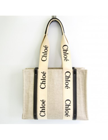 Chlo WOODY Medium Tote CHC21US383E6691J Unisex Canvas Tote Bag BlackOff-white Dans la société mordern