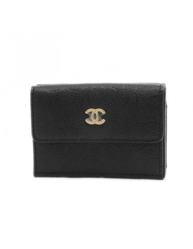 Chanel Camellia Caviar Leather Wallet (tri-fold) Black JUSQU'A -70%! 