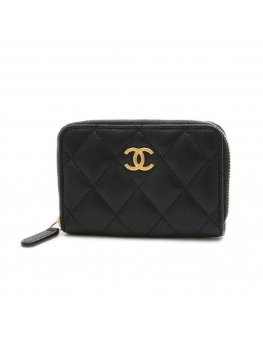 Chanel Matelasse Lambskin Coin Purse/coin Case Black pas cher