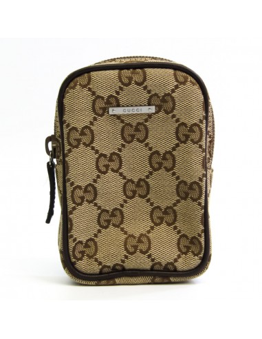 Gucci GG Canvas 115249 Unisex GG CanvasLeather Pouch BeigeBrown sélection de produits