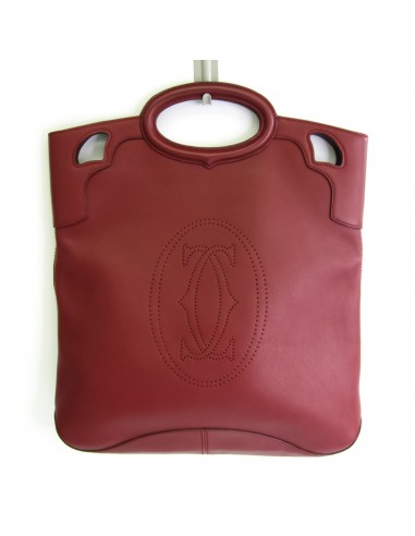 Cartier Marcello Unisex Leather HandbagTote Bag Red ColorWine Comparez plus de prix