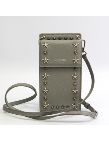 Jimmy Choo Women's Leather Studded Pochette Gray de France