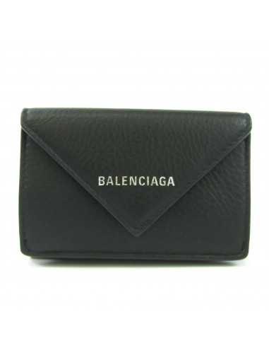 Balenciaga Paper Mini 391446 Unisex Leather Wallet (tri-fold) Black En savoir plus