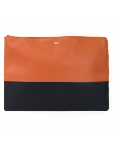 Celine Bi-color Unisex Leather Clutch Bag BlackBrown suggérées chez