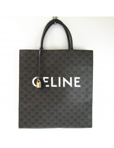 Celine Large Vertical Cabas Triomphe Men's Leather,Canvas Tote Bag Black,Brown en ligne