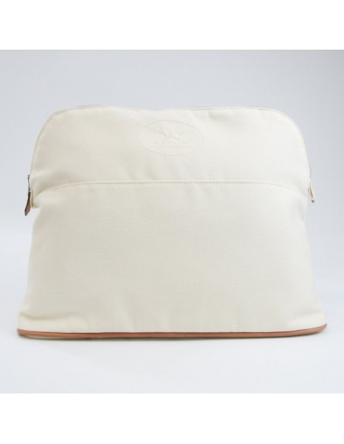 Hermes Bolide Pouch GM Womens CottonLeather Pouch Off-white les ligaments