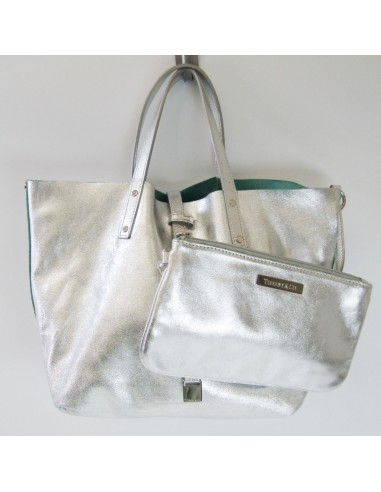 Tiffany Womens Leather Tote Bag SilverTiffany Blue de la marque