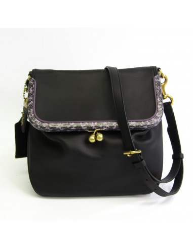 Coach Rider Bag 24 Exotic Details 75501 Womens Leather Shoulder Bag BlackPurple à prix réduit toute l'année