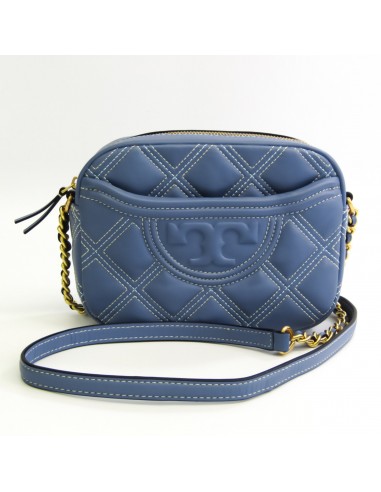 Tory Burch Fleming 62091 Womens Leather Shoulder Bag Light Blue une grave pollution 