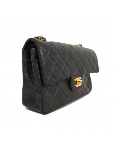 Auth Chanel Shoulder Bag Matrasse W Flap W Chain Lambskin Black Gold Metal pour bénéficier 