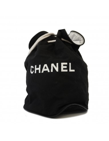 Auth Chanel Shoulder Bag Novelty Womens Canvas Shoulder Bag Black la chaussure