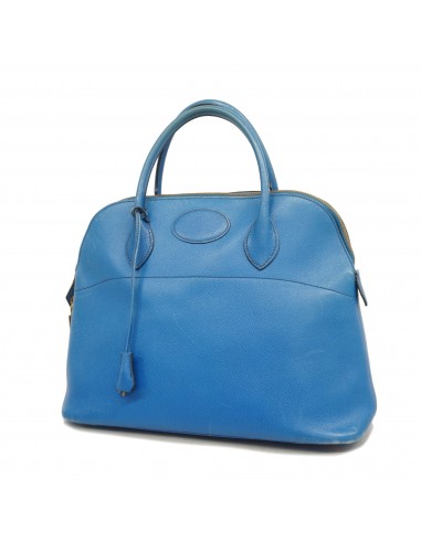 Auth Hermes Bolide Bolide35 Courchevel Leather Handbag Blue la livraison gratuite