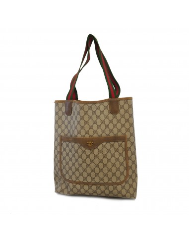 Auth Gucci Tote Bag Sherry 39 02 003 GG Supreme Beige Gold Metal pas cher 