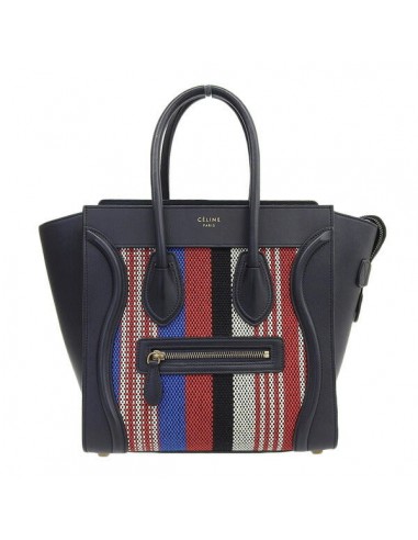 Celine Luggage Womens CanvasLeather HandbagTote Bag Multi-colorNavy est présent 