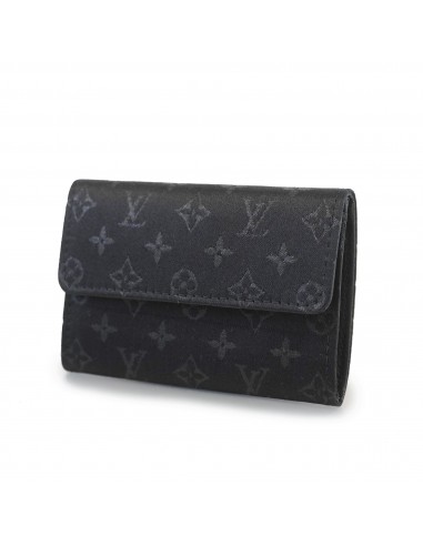 Auth Louis Vuitton Coin Case Monogram Satin Portomones Satin M92137 Noir pas cher