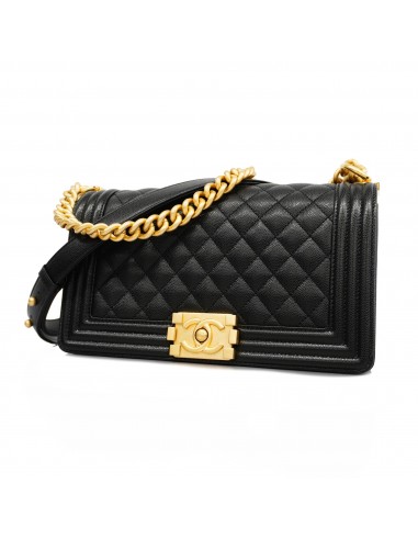 Auth Chanel Boy Chanel Shoulder Bag Womens Leather Shoulder Bag Black l'achat 