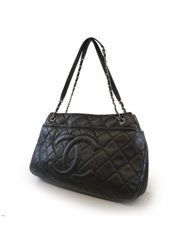 Auth Chanel Shoulder Bag Matrasse Chain Shoulder Caviar Skin Black Silver Metal de l' environnement