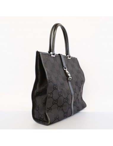 Auth Gucci Tote Bag Jackie 002 1064 GG Canvas Black Silver Metal ou a consommer sur place