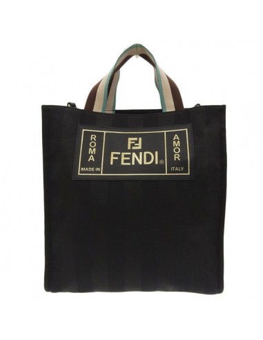 Fendi Womens Canvas HandbagTote Bag Black Economisez 