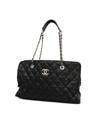 Auth Chanel Tote Bag Matrasse Chain Tote Caviar Skin Black Silver Metal Découvrez la collection