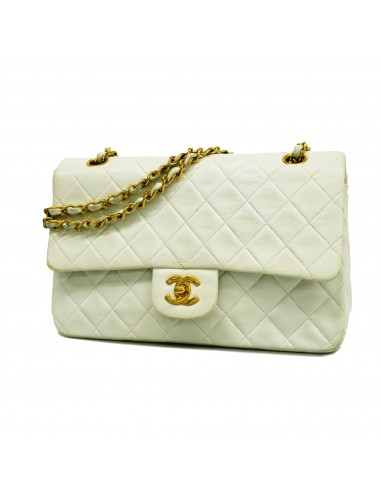 Auth Chanel Shoulder Bag Matrasse W Flap W Chain Lambskin White Gold Metal prix pour 