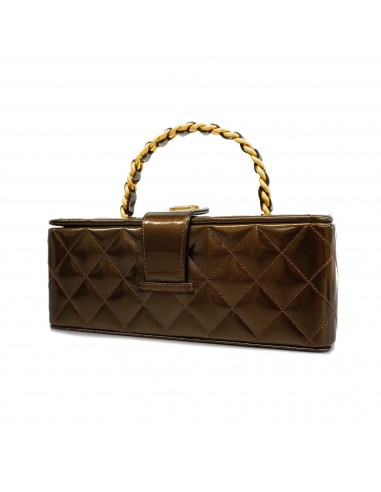 Auth Chanel Handbag Matrasse Enamel Brown Gold Metal l'achat 