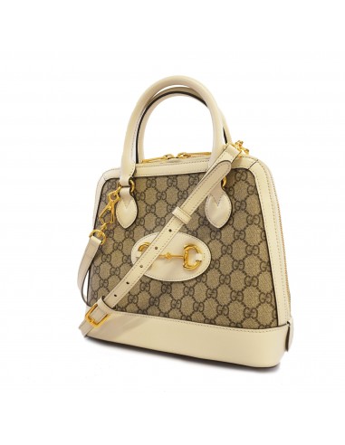 Auth Gucci 2way Bag Horsebit 621220 GG Supreme Beige / Ivory Gold Metal sur le site 