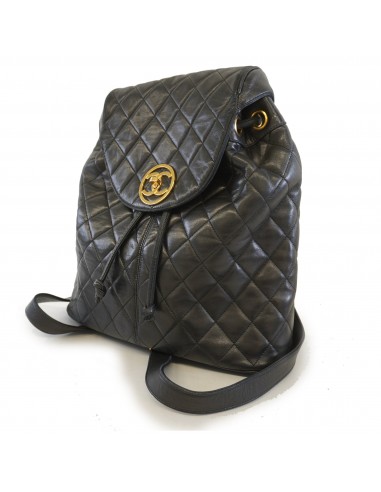 Auth Chanel Rucksack Matrasse Lambskin Black Gold Metal pas cher chine