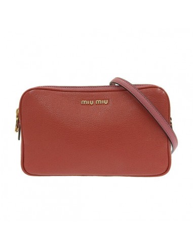 Miu Miu Womens Leather Shoulder Bag Red Color pas cheres