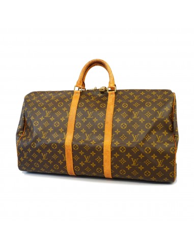 Auth Louis Vuitton Monogram Keepol 55 M41424 MenWomenUnisex Boston BagHandbag soldes