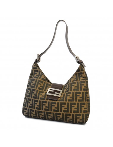 Auth Fendi Zucca Handbag Womens Nylon Canvas Handbag Brown de France