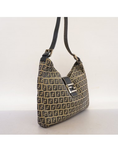 Auth Fendi Zucchino Handbag Womens Canvas Handbag Navy pas cher