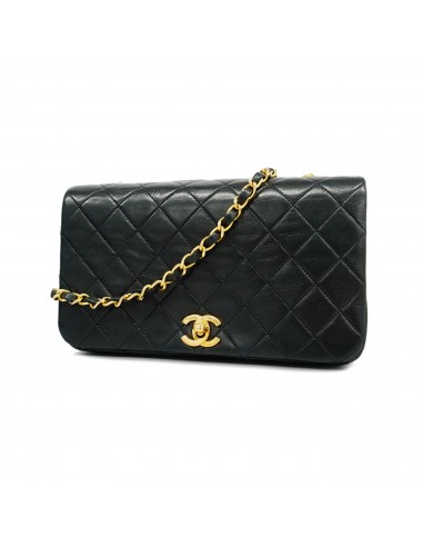 Auth Chanel Matelasse Diana Flap Single Chain Lambskin Womens Leather Shoulder Bag Black en linge