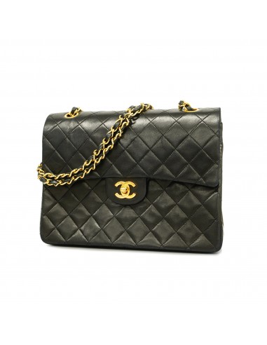 Auth Chanel Matelasse W Flap W Chain Womens Leather Shoulder Bag Black l'évolution des habitudes 