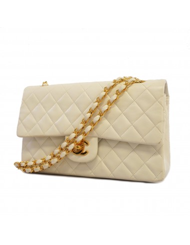 Auth Chanel Matelasse W Flap W Chain Womens Leather Shoulder Bag White en ligne des produits 