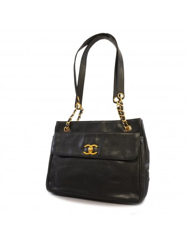 Auth Chanel Shoulder Bag Womens Caviar Leather Shoulder Bag Black en ligne des produits 