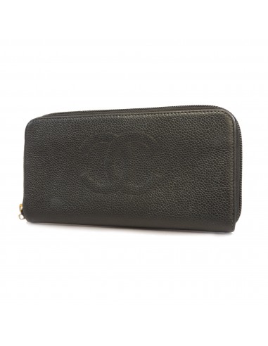 Auth Chanel Bifold Long Wallet Womens Caviar Leather Long Wallet (bi-fold) Black acheter