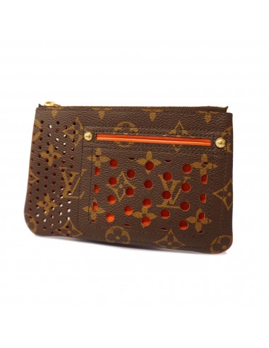 Auth Louis Vuitton Monogram Perfo Pochette Pratt M95187 Womens Pouch Orange acheter en ligne