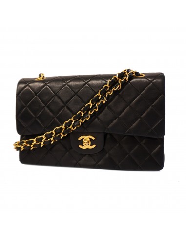 Auth Chanel Matelasse W Flap W Chain Womens Leather Shoulder Bag Black JUSQU'A -70%! 