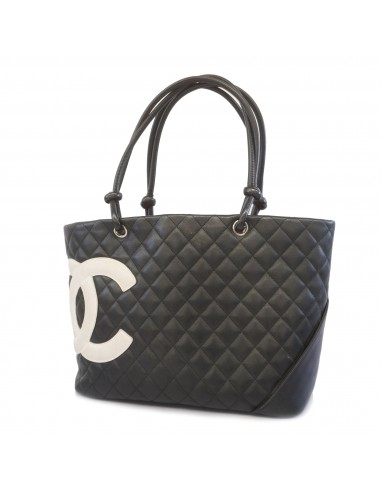 Auth Chanel Ligne Cambon Tote Bag Womens HandbagTote Bag Black votre restaurant rapide dans 