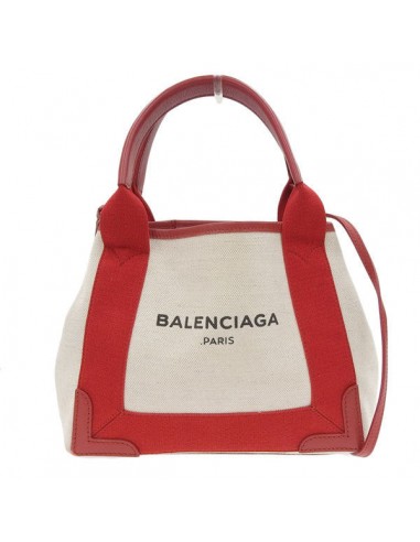 Balenciaga 390346 Womens Canvas PouchTote Bag Red ColorWhite Economisez 